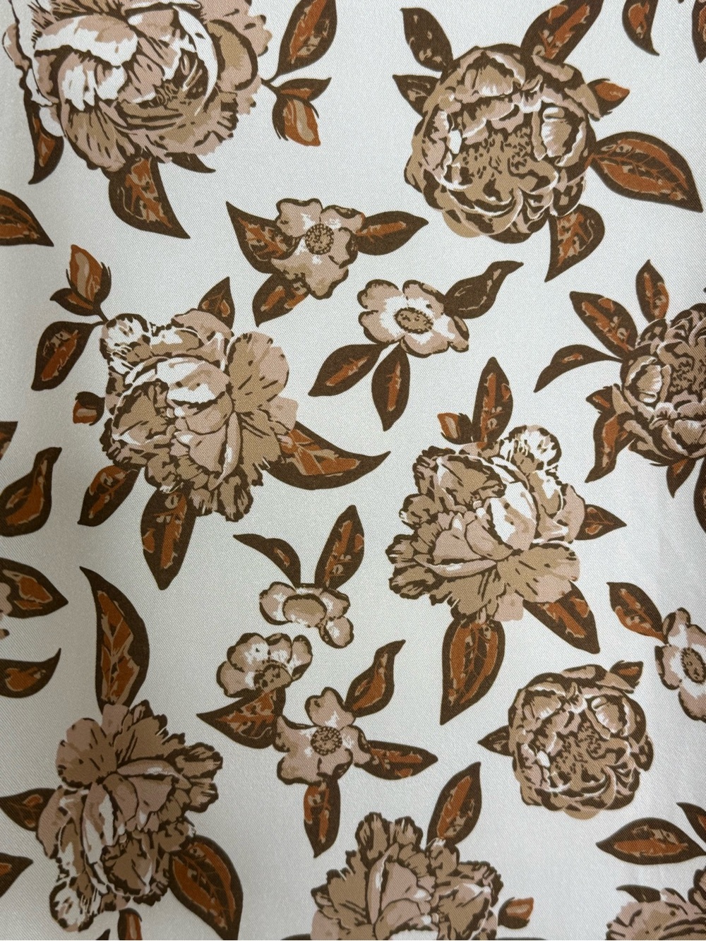 Neutral Floral Midi Skirt Romantic Cottagecore A-Line Skirt - Picture 4 of 12